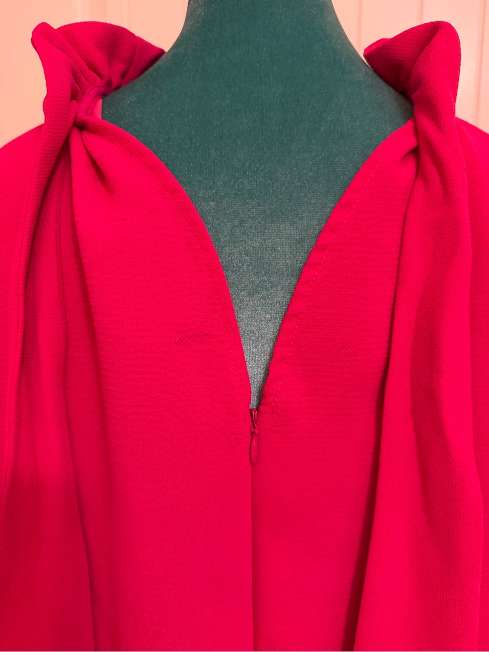 Pomander Place Fuchsia Tie-Neck Blouse - Picture 13 of 13